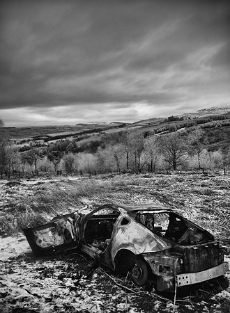 abandoned car in the Campsies