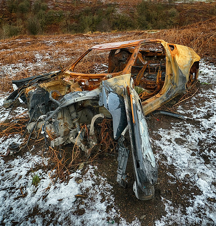 abandoned car in the Campsies